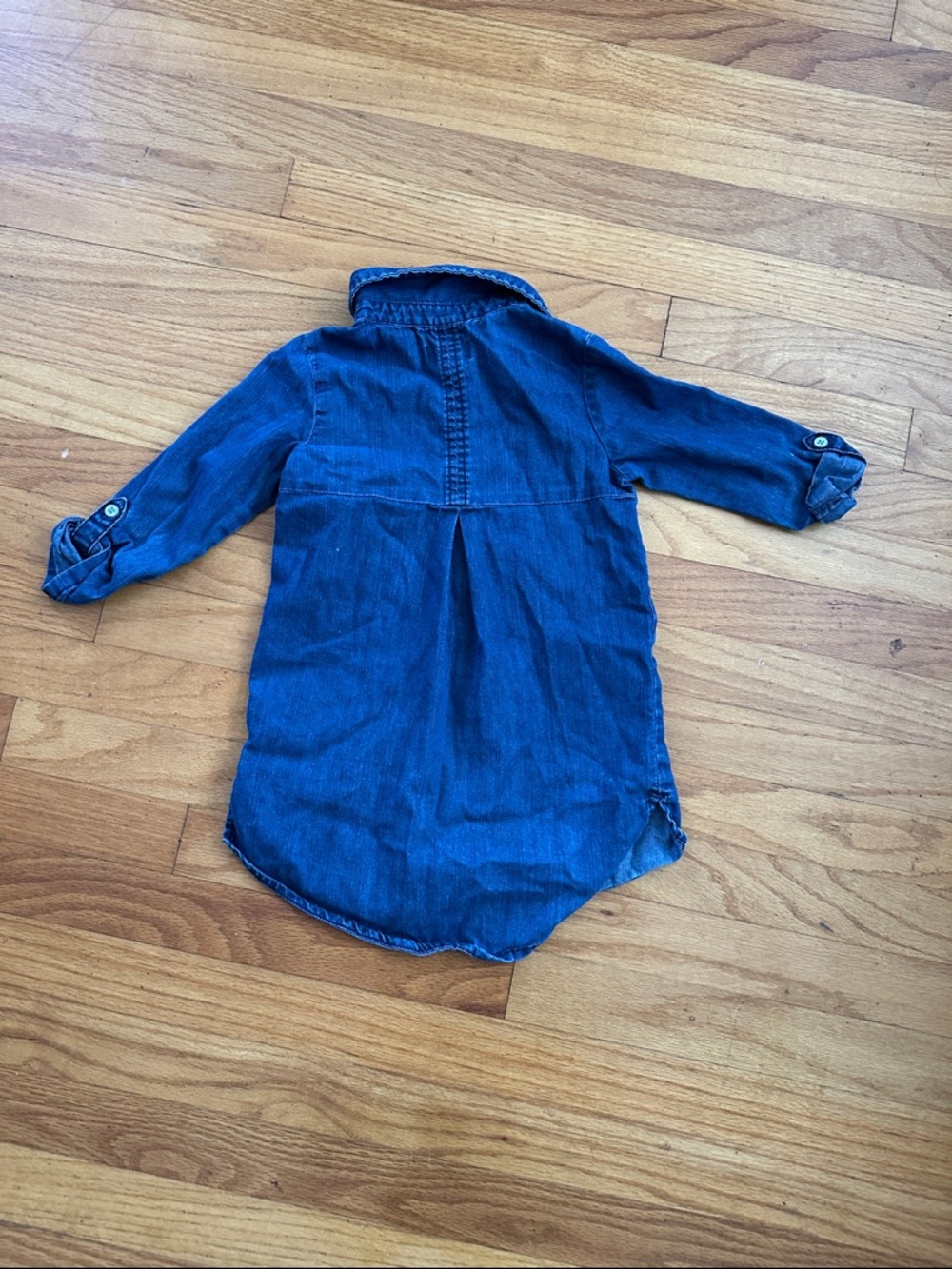 Old Navy Girls Dark Blue Denim Shirt Dress - Picture 3 of 3
